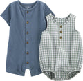 Carter's Baby-Boys 2 Pack Button Rompers - Easy Dressing!
