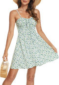 Spaghetti Strap Floral Mini Dress - Flattering Ruched Sundress Shoes