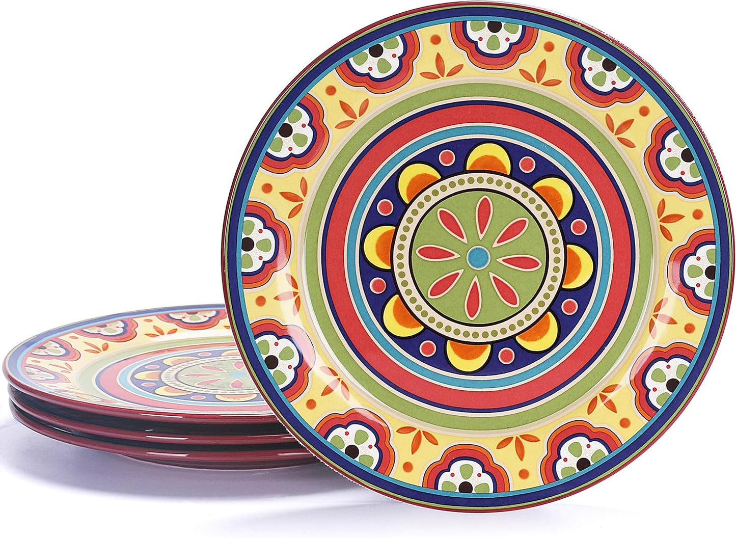 Bico Tunisian Dinner Plates Set of 4, 11 Inch Ceramic Plates