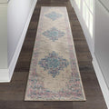 Nourison Grafix Ivory/Pink 2ft 2in x 10ft Area Rug for Home