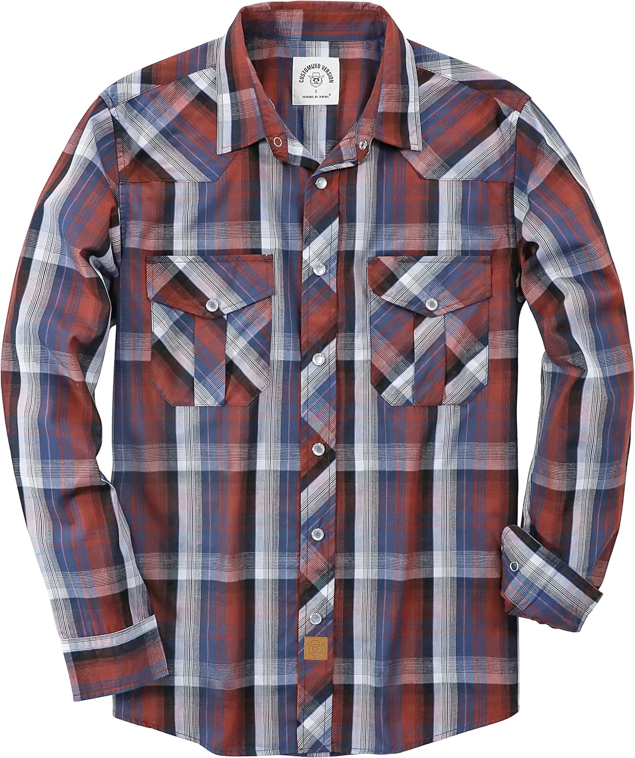 Dubinik Pearl Snap Shirts for Men: Vintage Casual Plaid Style