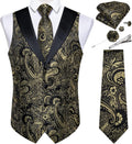 Upscale DiBanGu Men's Paisley Suit Vest for Formal Occasions