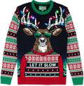Light Up Ugly Christmas Sweater with LEDs - Motion Activated Holiday