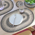 Homespice Flint Hill Jute Braided Placemats, Grey Oval Set of 4