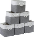 11 x 11 Inch Cube Storage Bins 6 Pack - Collapsible Fabric Organizer