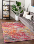 Unique Loom Trellis Frieze Area Rug - Geometric Pattern, Multi/Ivory