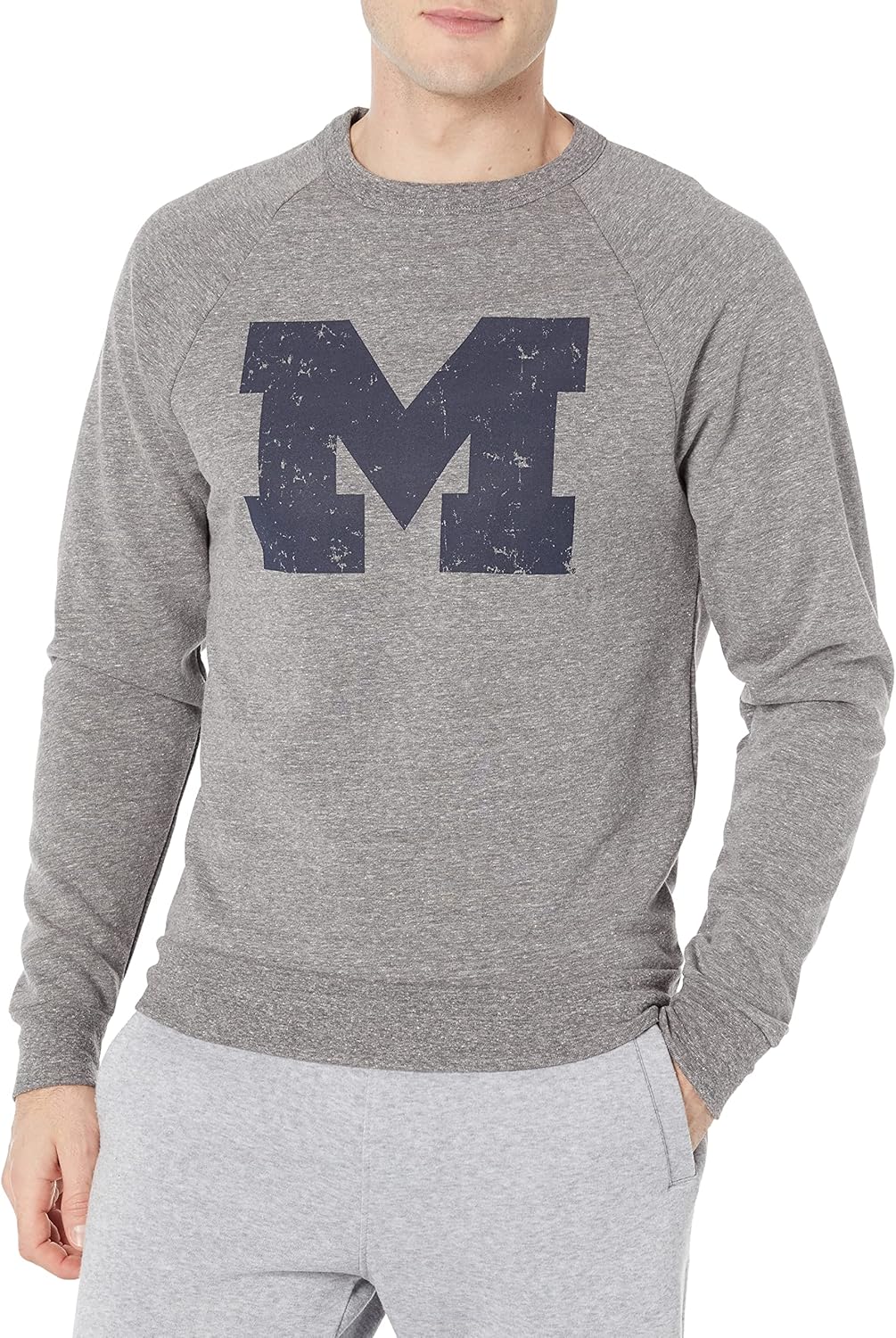 Michigan Wolverines Tri-blend Crewneck Sweatshirt for Fans