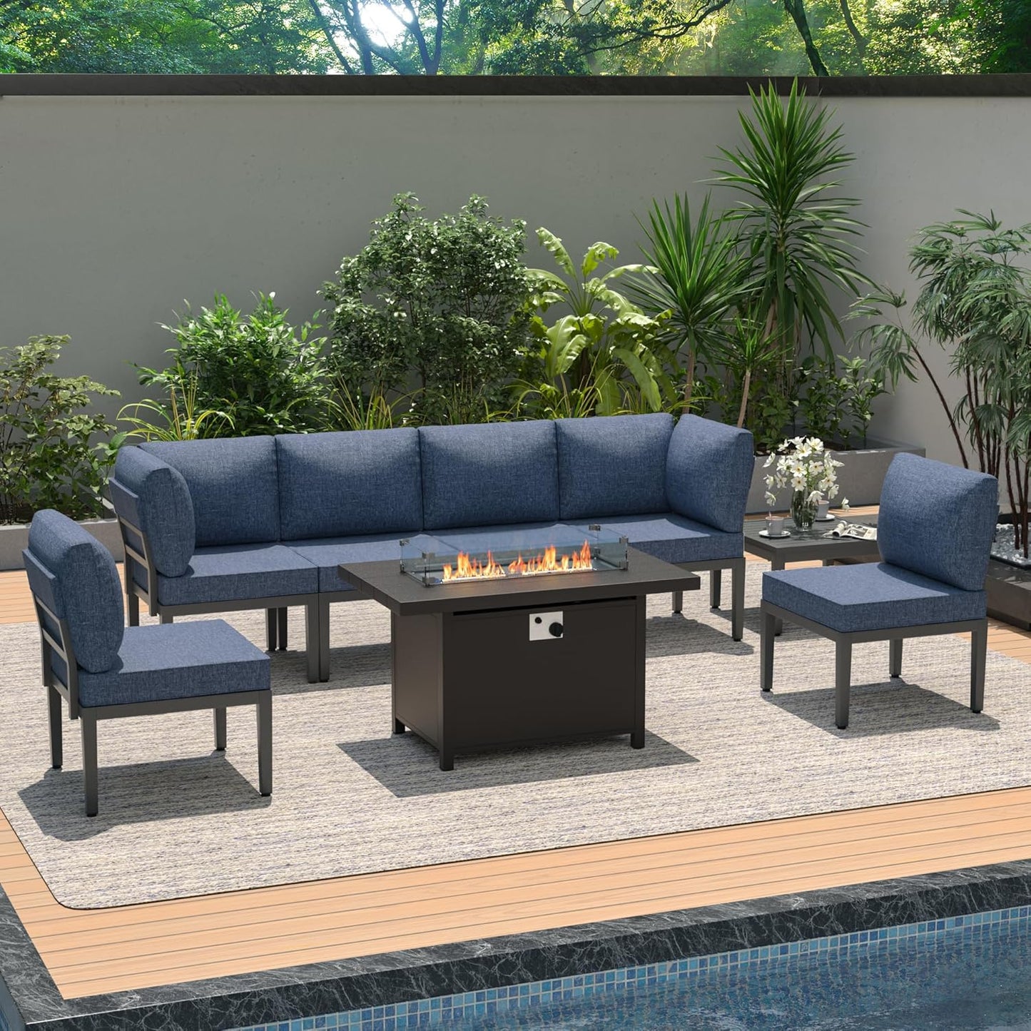 Kullavik Patio Furniture Set: Modern 8-Piece Outdoor Sofa