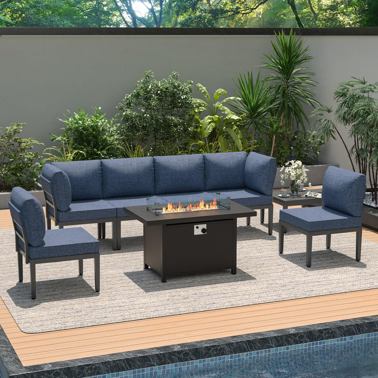 Kullavik Patio Furniture Set: Modern 8-Piece Outdoor Sofa