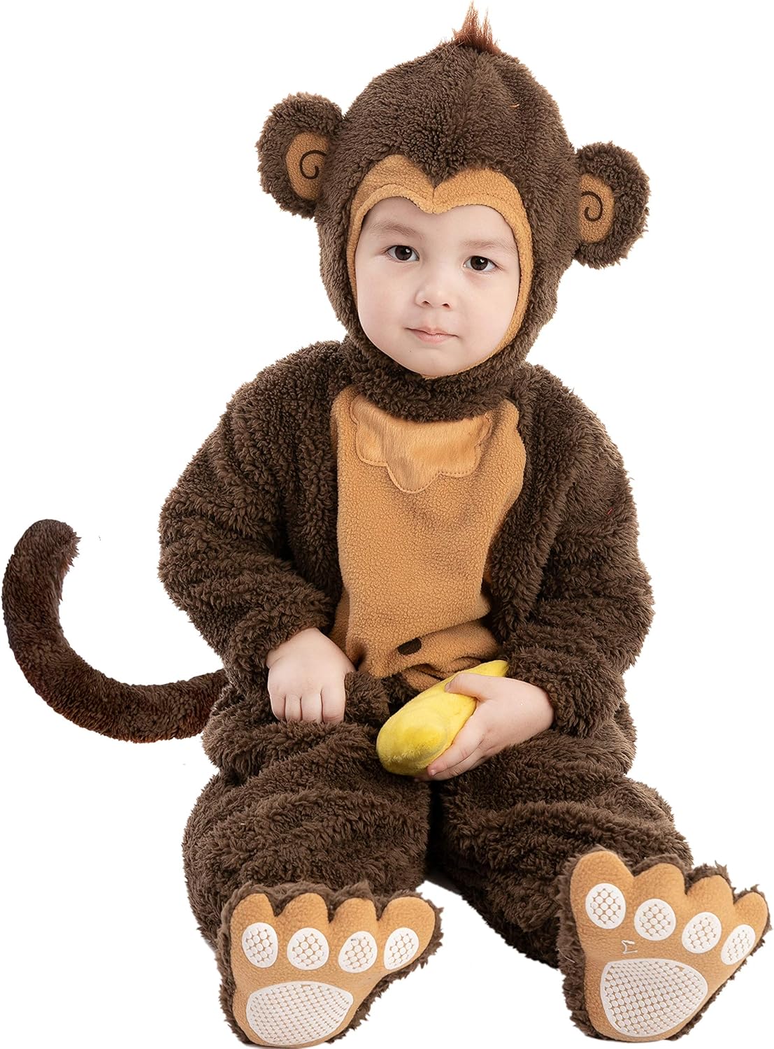 Adorable Monkey Costume for Kids with Banana for Halloween Fun