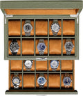 Luxury 20-Slot Leather Watch Box - Securely Organize Watches