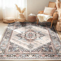 5x7 Area Rugs for Living Room - Vintage Print Soft Carpet