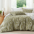 Bedsure King Comforter Set Olive Green Floral Bedding - Reversible