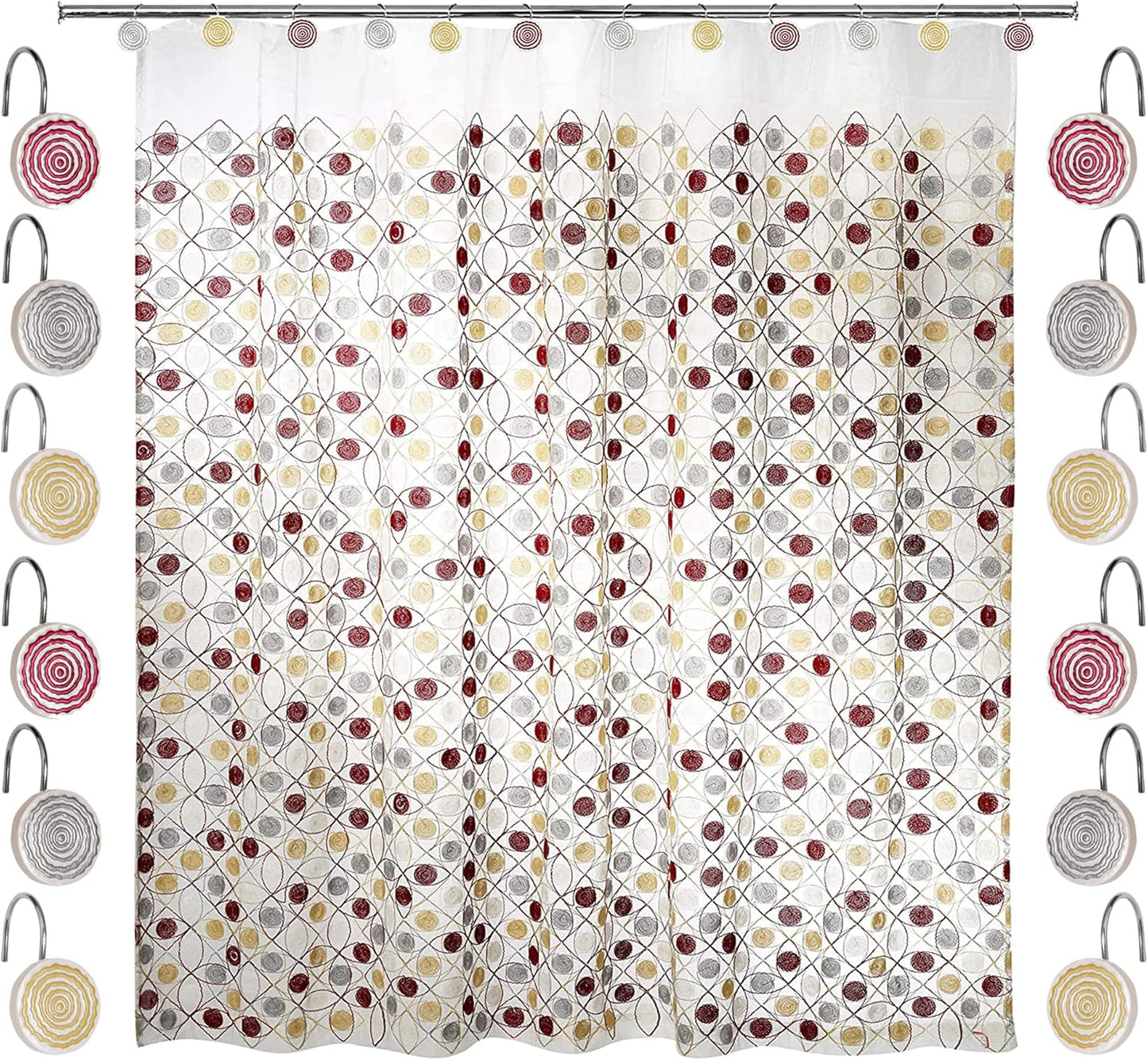 Stylish 13pc Sedona Sheer Shower Curtain Set for Modern Bathrooms
