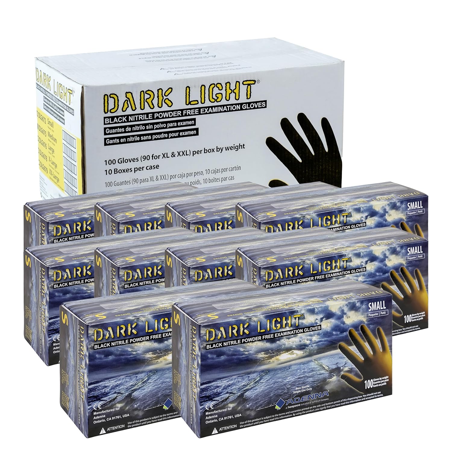 Adenna Dark Light Disposable Nitrile Gloves for Heavy Duty Use