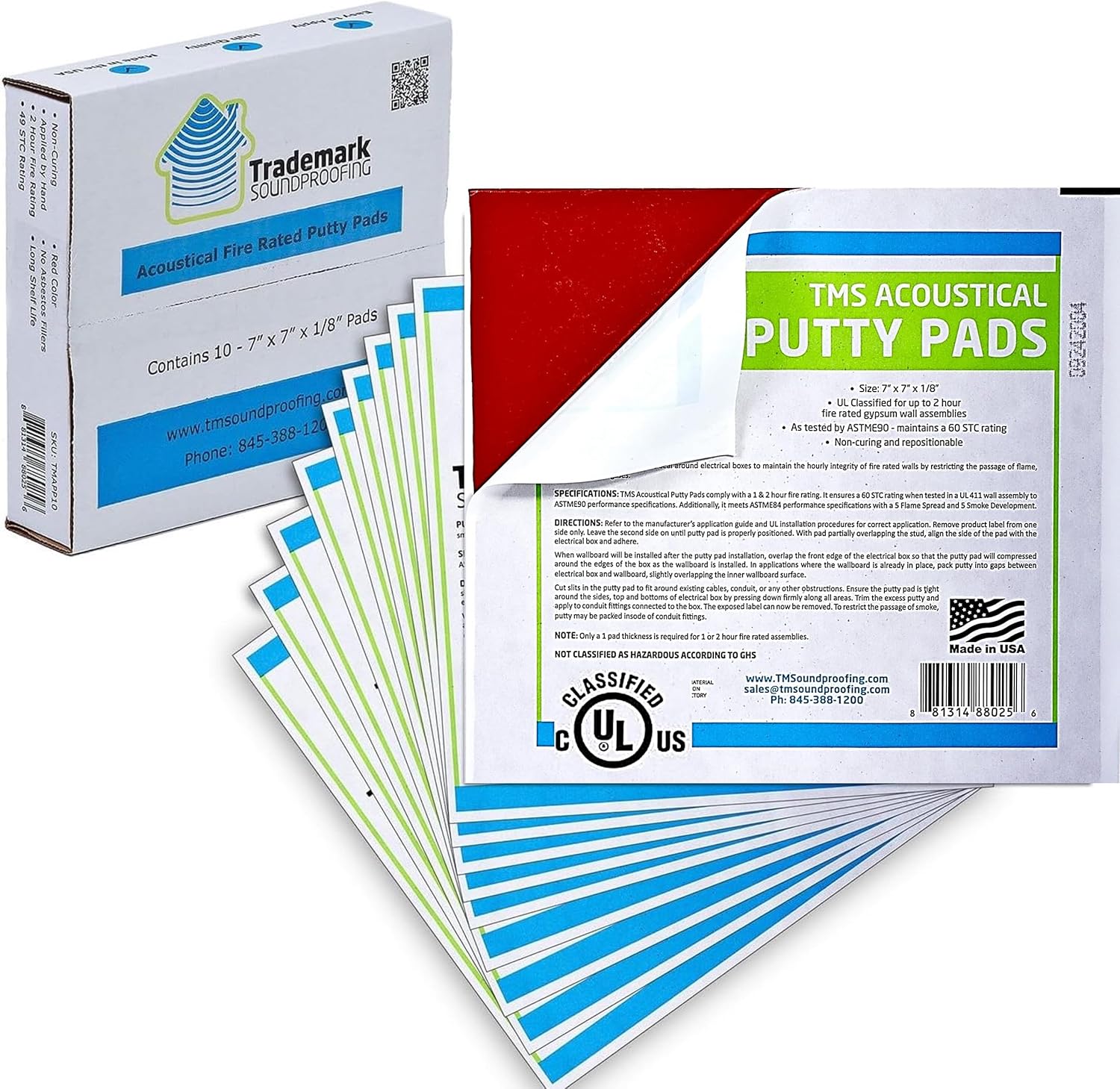 Trademark Soundproofing Acoustical Putty Pads for Electrical Boxes