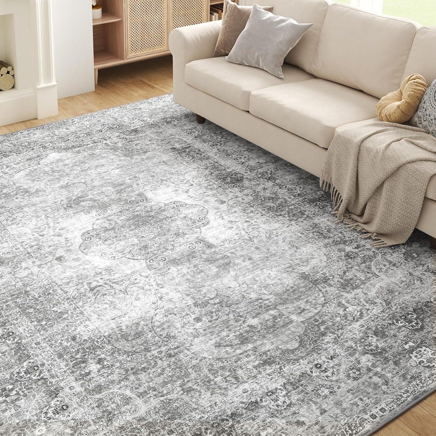 Grey Large 9x12 Area Rugs for Living Room and Bedroom Comfort