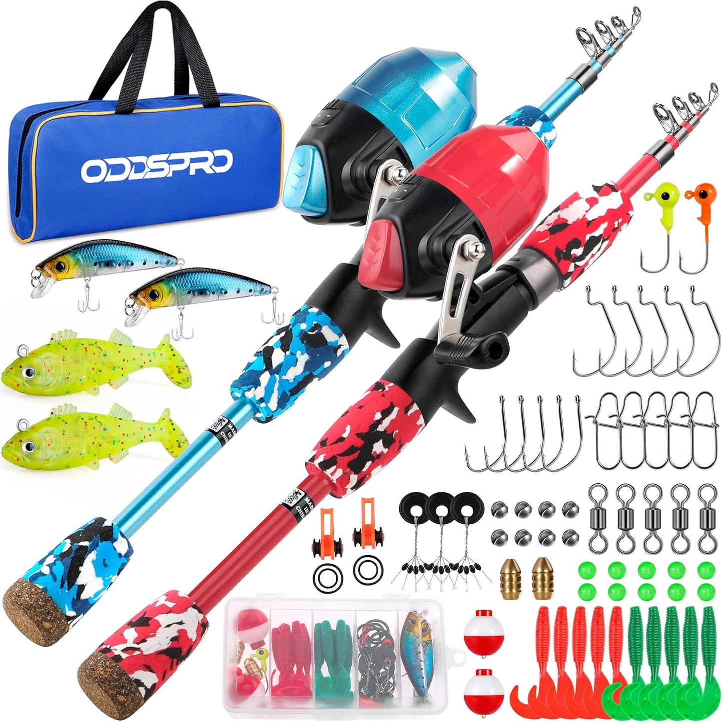 Kids Fishing Pole Combo Kit for Girls - Portable and Fun