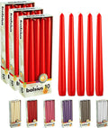 BOLSIUS 10 in Red Taper Candles 30 Pack - Long Burn Unscented
