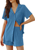 Ekouaer Pajamas 2 Piece Ribbed Knit Lounge Set - Lightweight Comfort