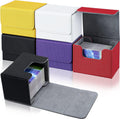 Leather Deck Card Boxes 6-Pack for 100+ Cards - Organized Magnetic