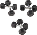 Premium Rubber Coated Hex Dumbbell Weight Set - 90-Pound Home Set