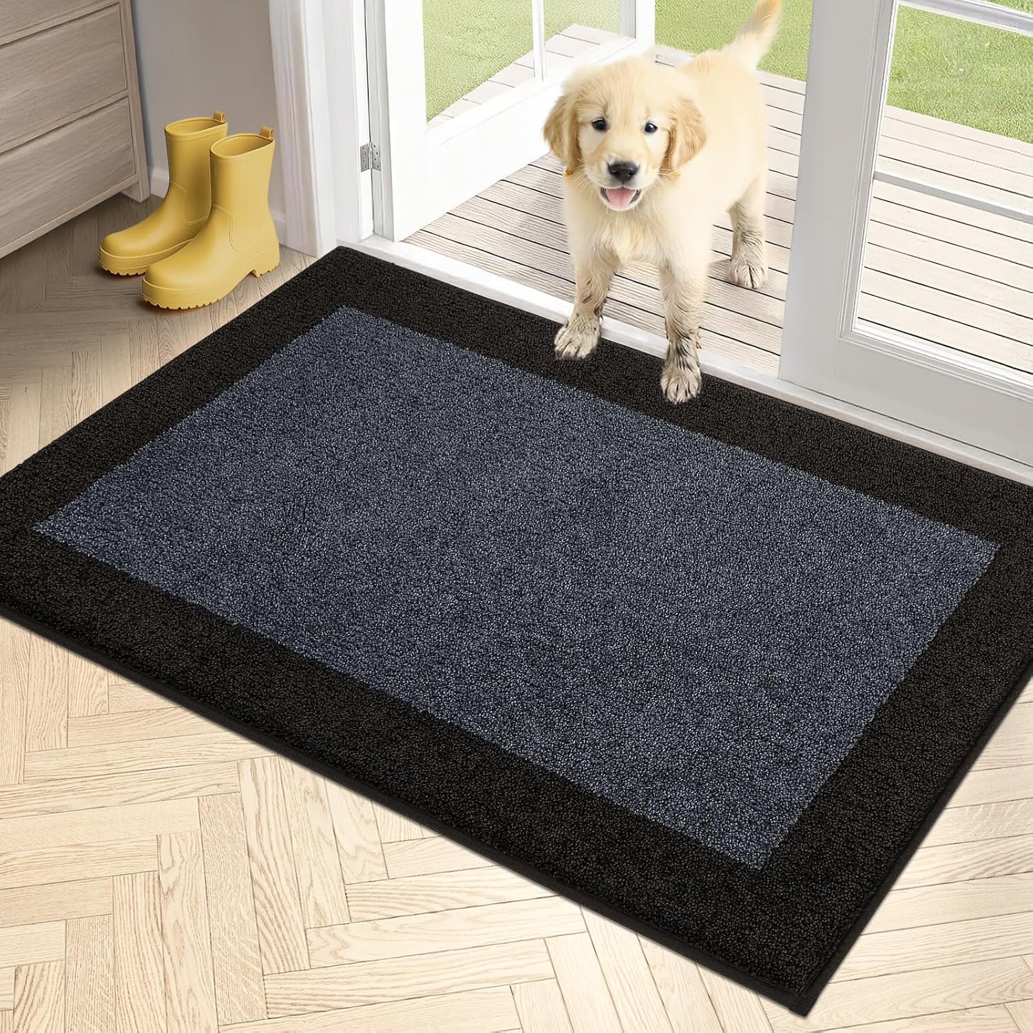 PURRUGS Dirt Trapper Door Mat 32in x 48in for Muddy Shoes