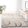 Florida Shag Accent Rug 2ft3 x 4ft Cream & Grey - Plush, Non-Shedding