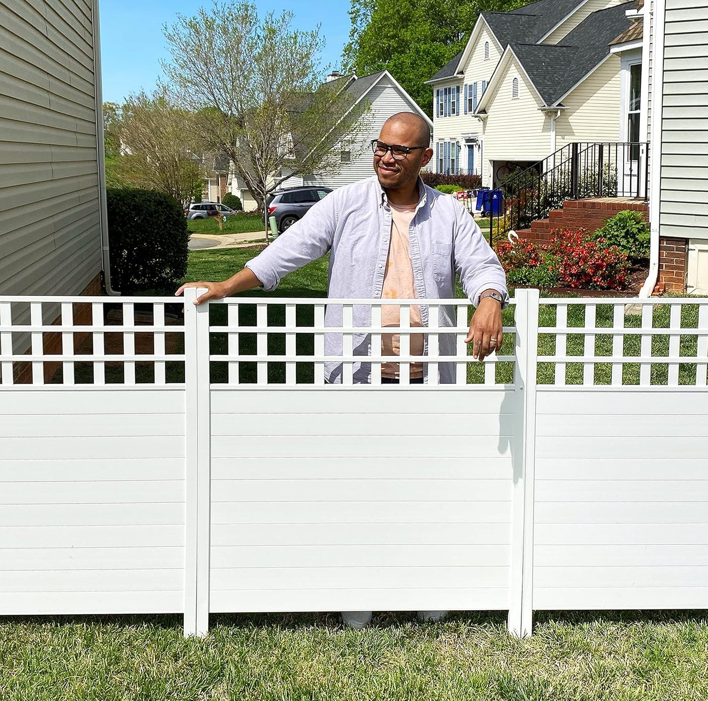 Zippity Keswick White Vinyl Privacy Fence Kit