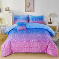 Sparkle Gradient Glitter Comforter Set Twin - Ombre Indigo Pink