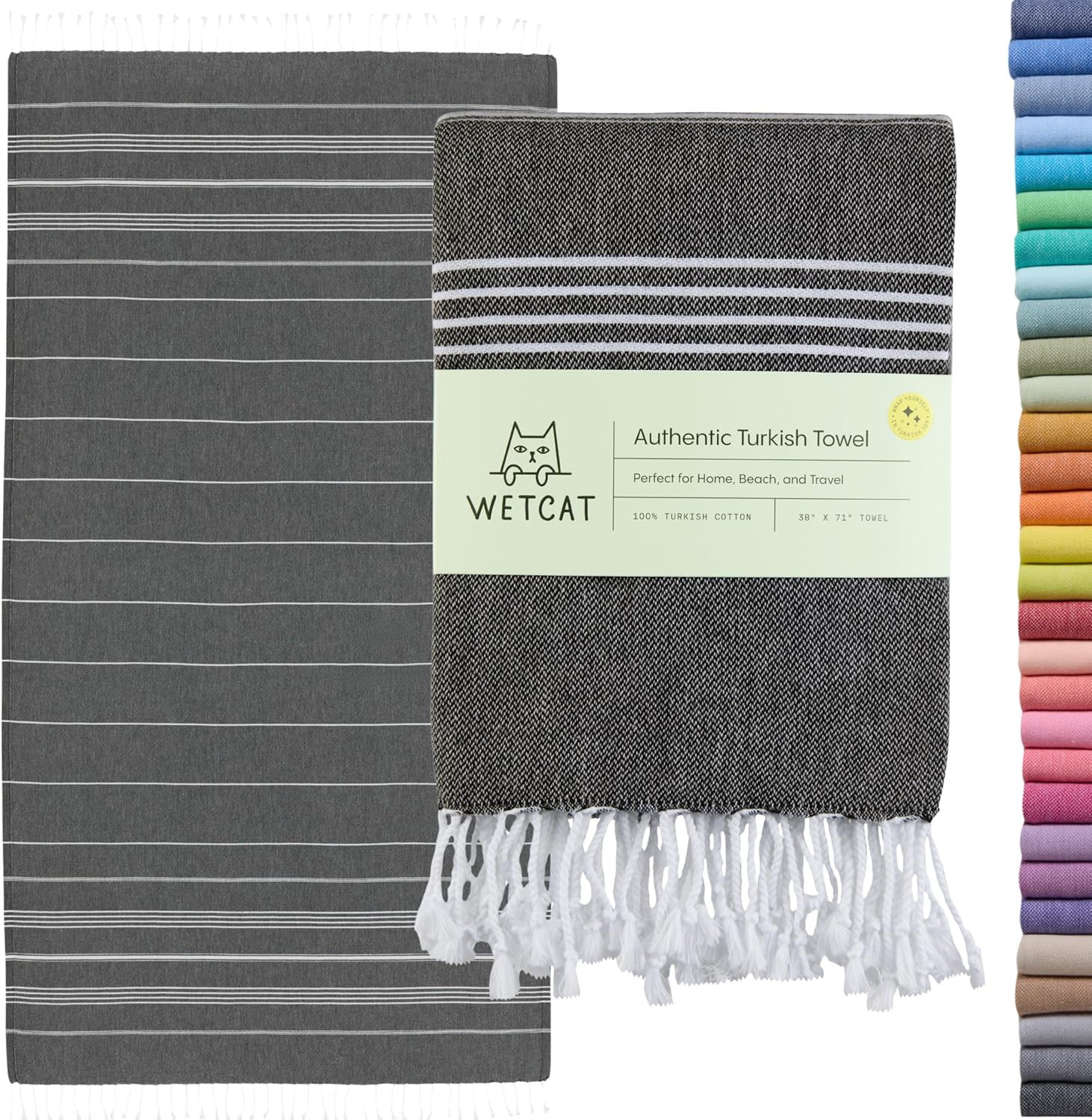 WETCAT Turkish Beach Towel Oversized - Ultra Soft & Quick Dry