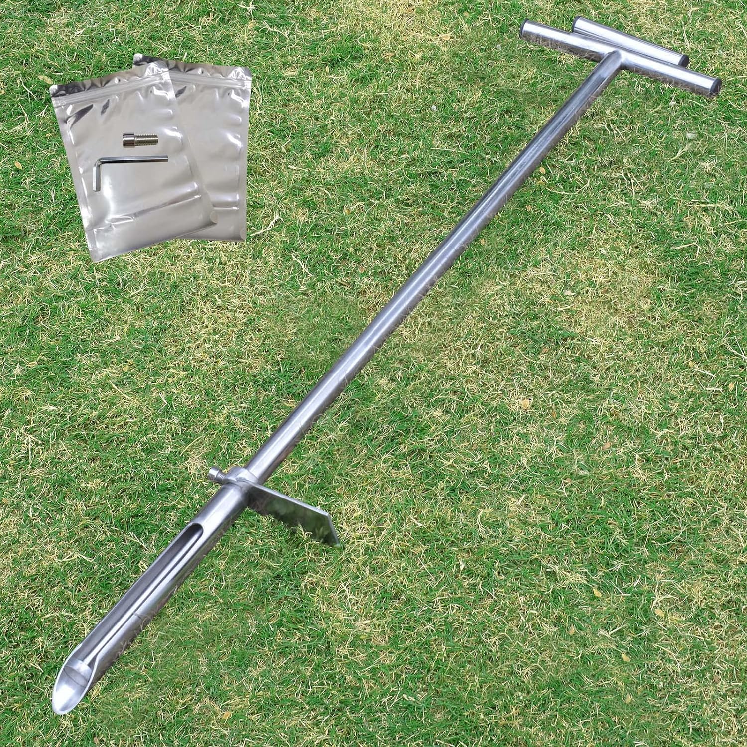 Soil Probe 40 Inch Stainless Steel Tool for Lawn and Plants