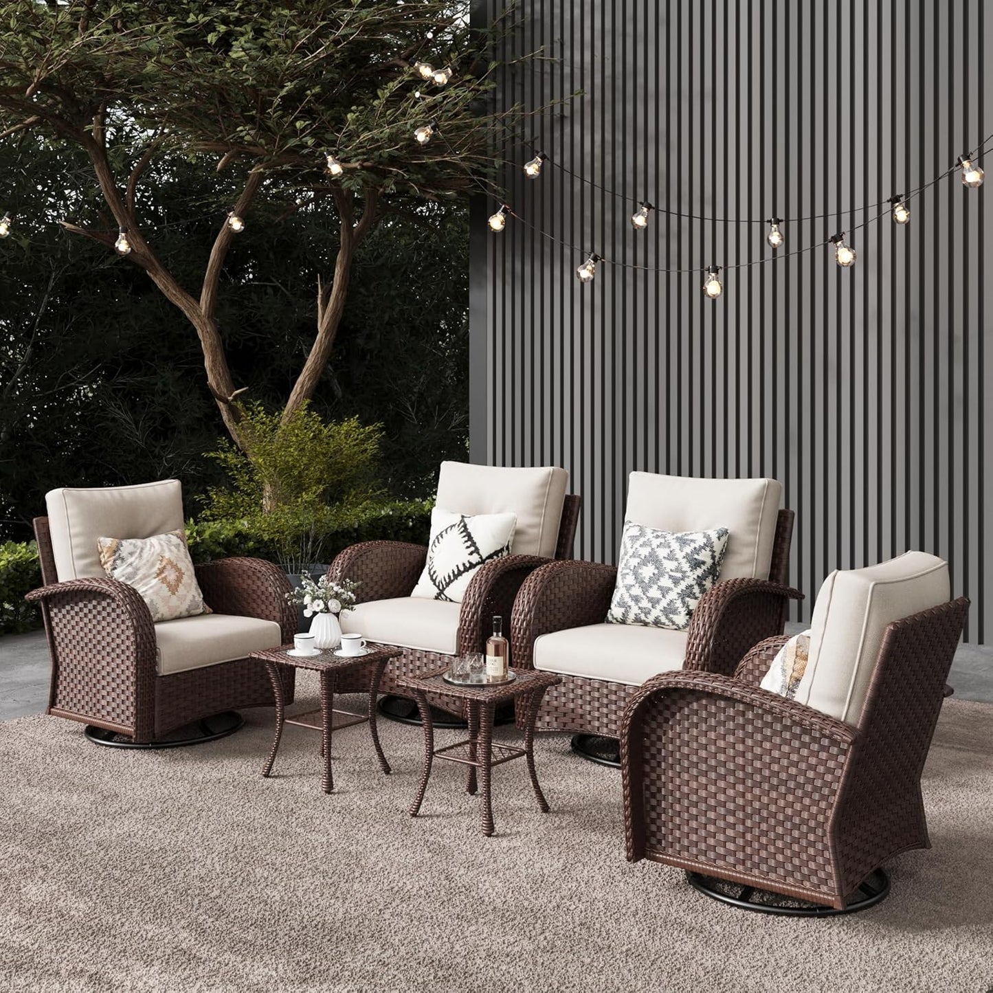 LayinSun 6 Pieces Outdoor Patio Furniture Set for Relaxation