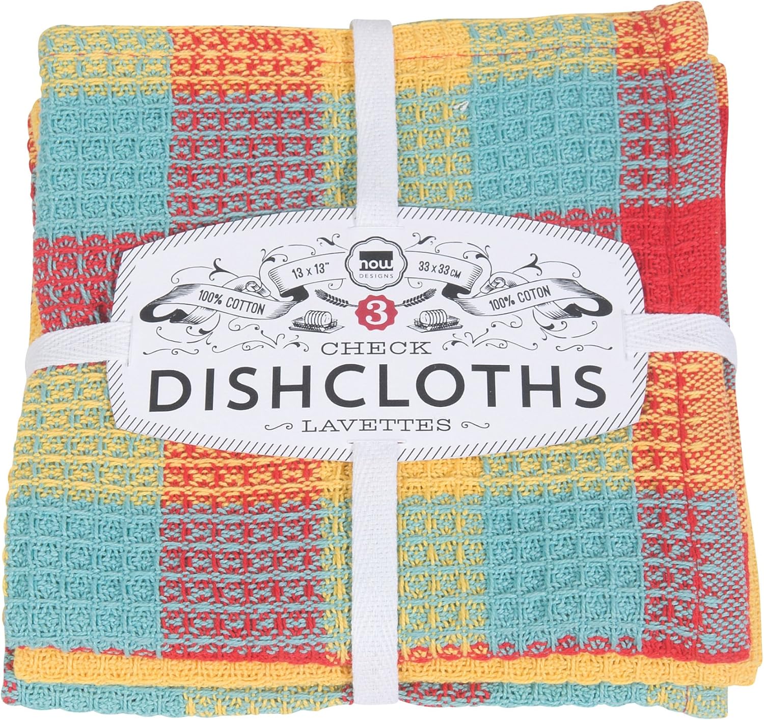 Lemon Cotton Check Dishcloth Set by Now Designs