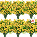 Artificial Flowers for Outdoors - 24 Bundles of Vibrant Decor