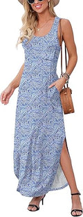 GRECERELLE Women's Sleeveless Long Cover Up Maxi Dress - Slimming