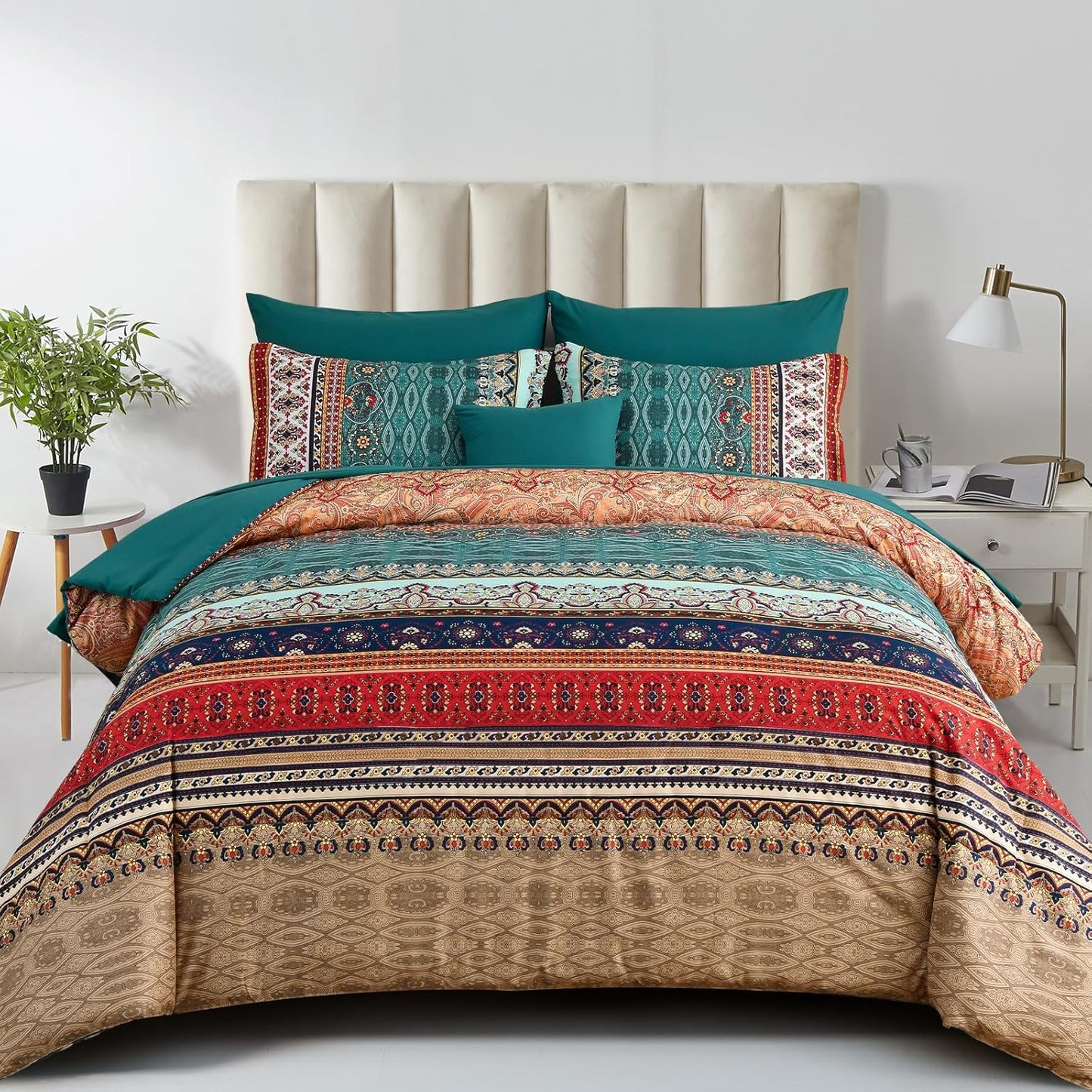 Boho King Size Comforter Set 8 Pieces for Stylish Bedding