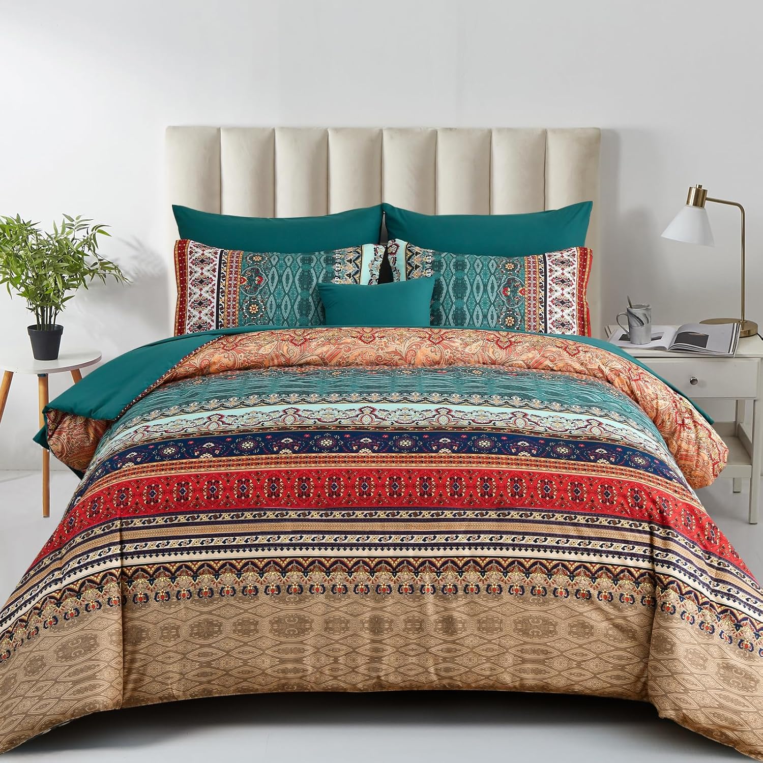 Boho King Size Comforter Set 8 Pieces for Stylish Bedding
