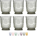 Yungala Smoke Glassware Set of 6 8 oz - Vintage Textured Drinking