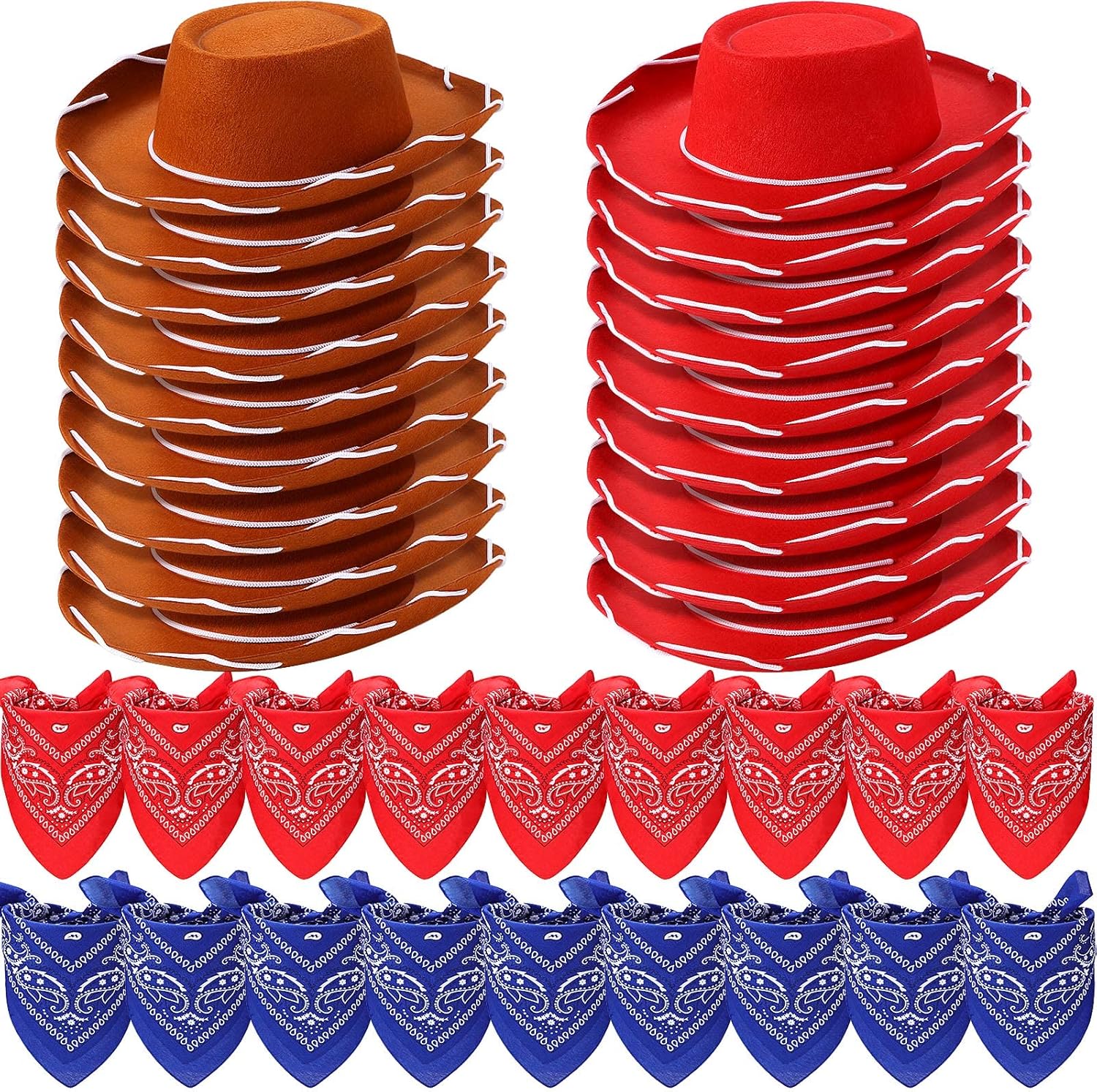 Cowboy Hats and Bandanas Set for Kids Party Supplies