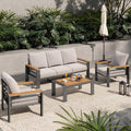 Outdoor Aluminum Patio Furniture Set 5-Seat Sectional - Comfortable