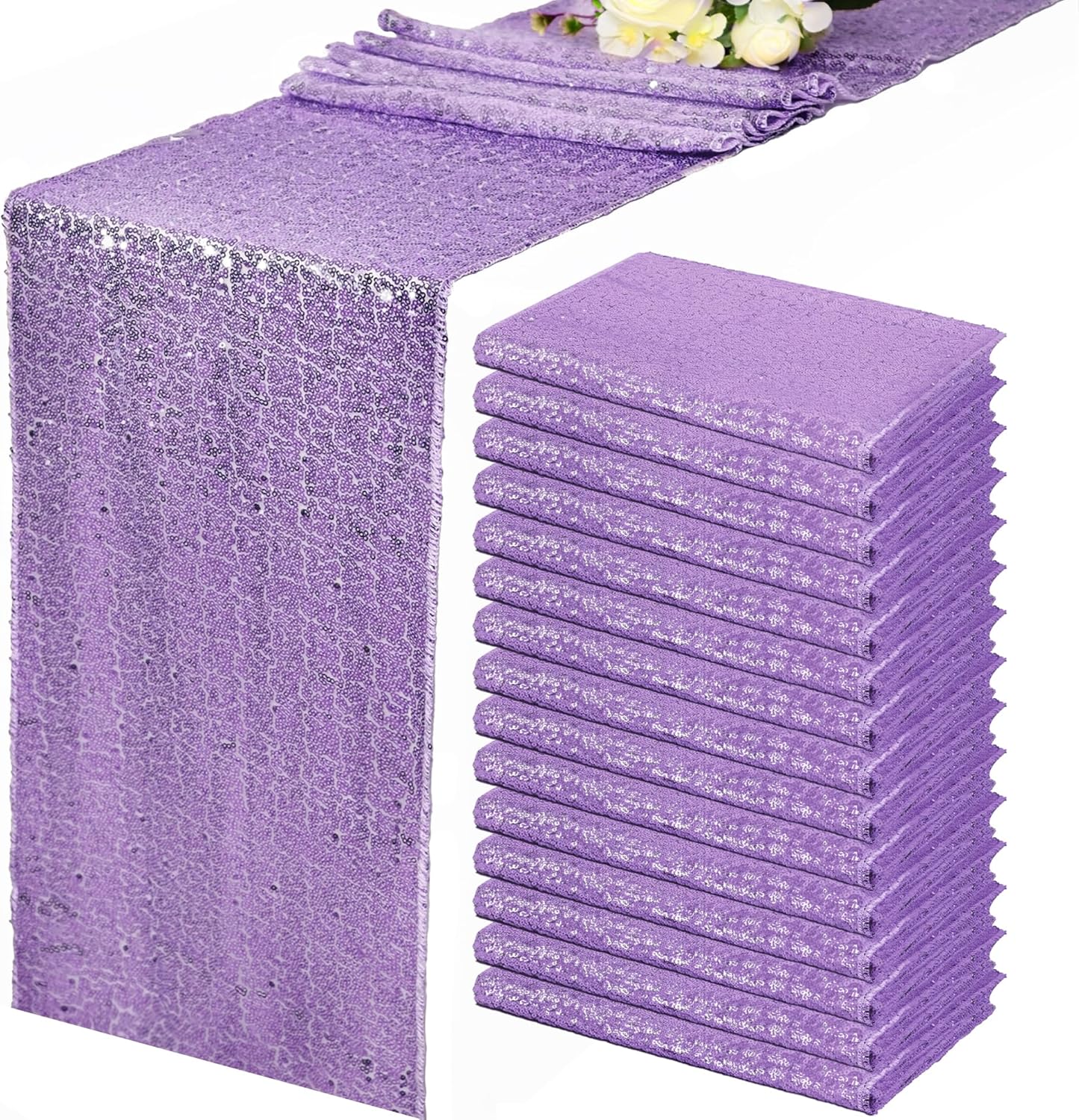 Lavender Sequin Table Runner 12 x 72 for Elegant Events