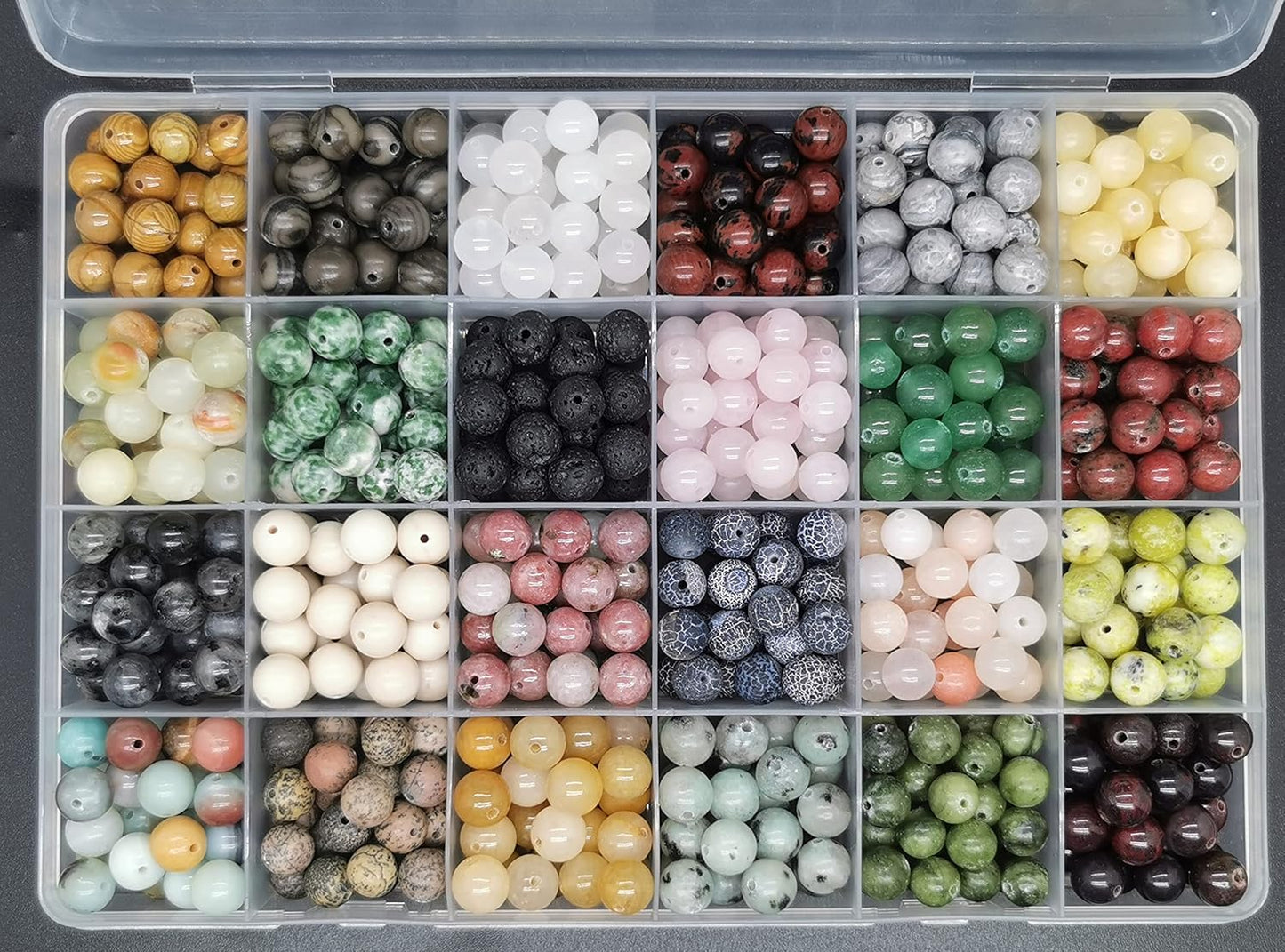 500pcs 8mm Natural Round Stone Beads for Jewelry Making