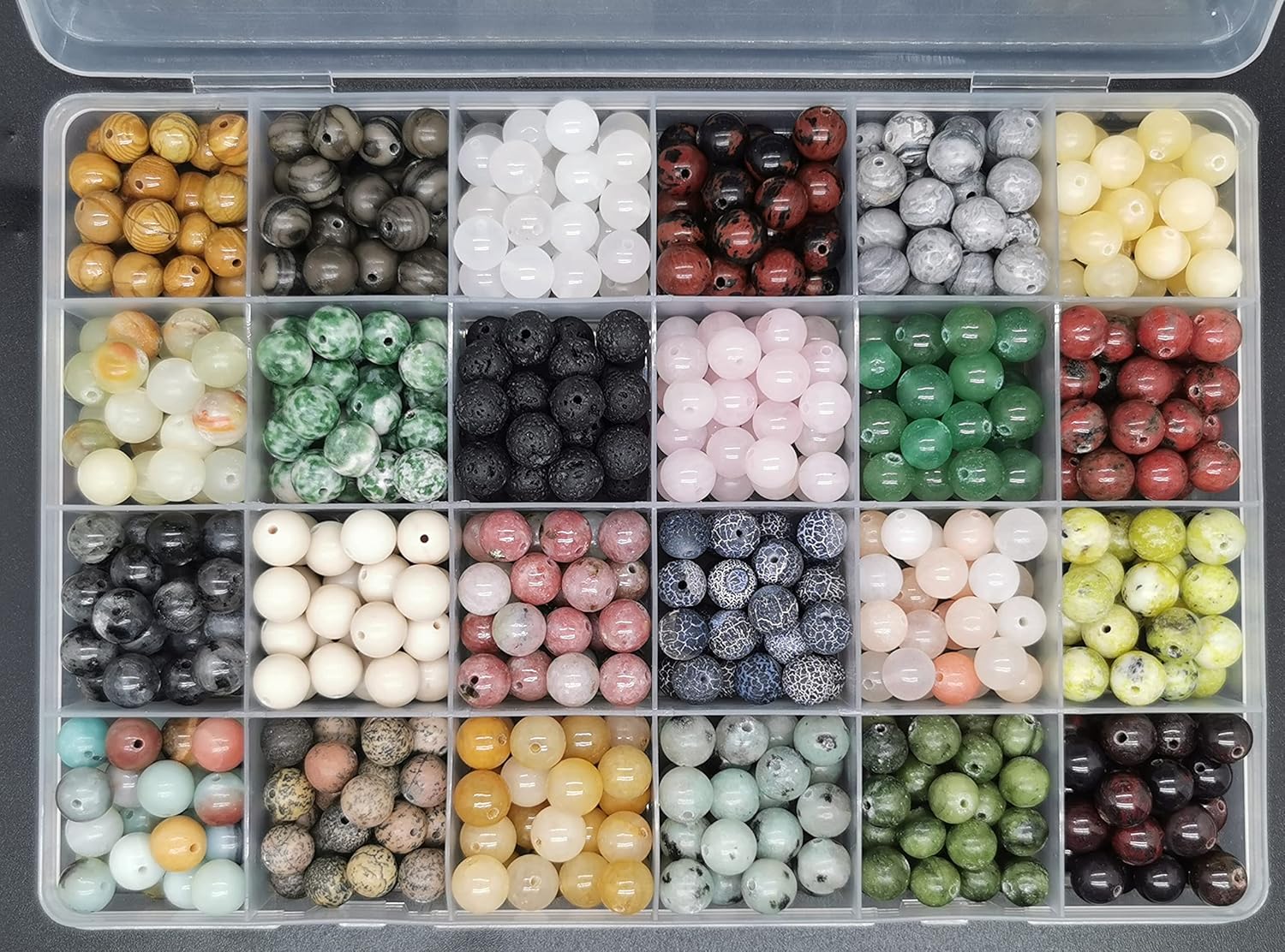 500pcs 8mm Natural Round Stone Beads for Jewelry Making