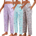 Pajama Pants Women 3 Pack Cotton Lounge Pants - Soft, Pocketed Comfort
