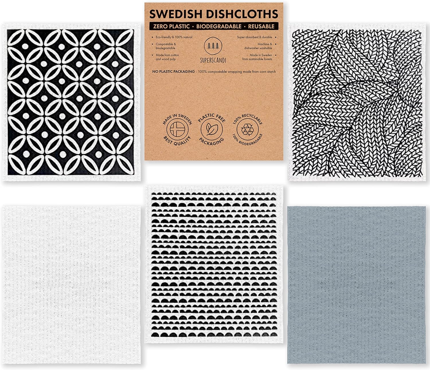 Biodegradable Swedish Dishcloths - Eco-Friendly Kitchen Essential