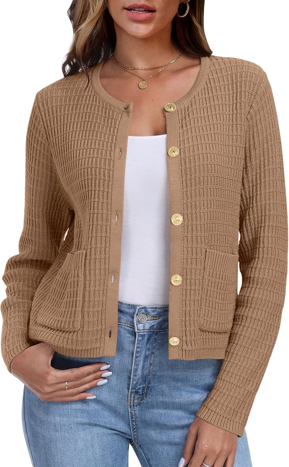 Stylish ANRABESS Women Cardigan Sweater for Casual Elegance