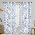 Beauoop Floral Curtains 84 in 2 Panels - Light Filtering Rose Print