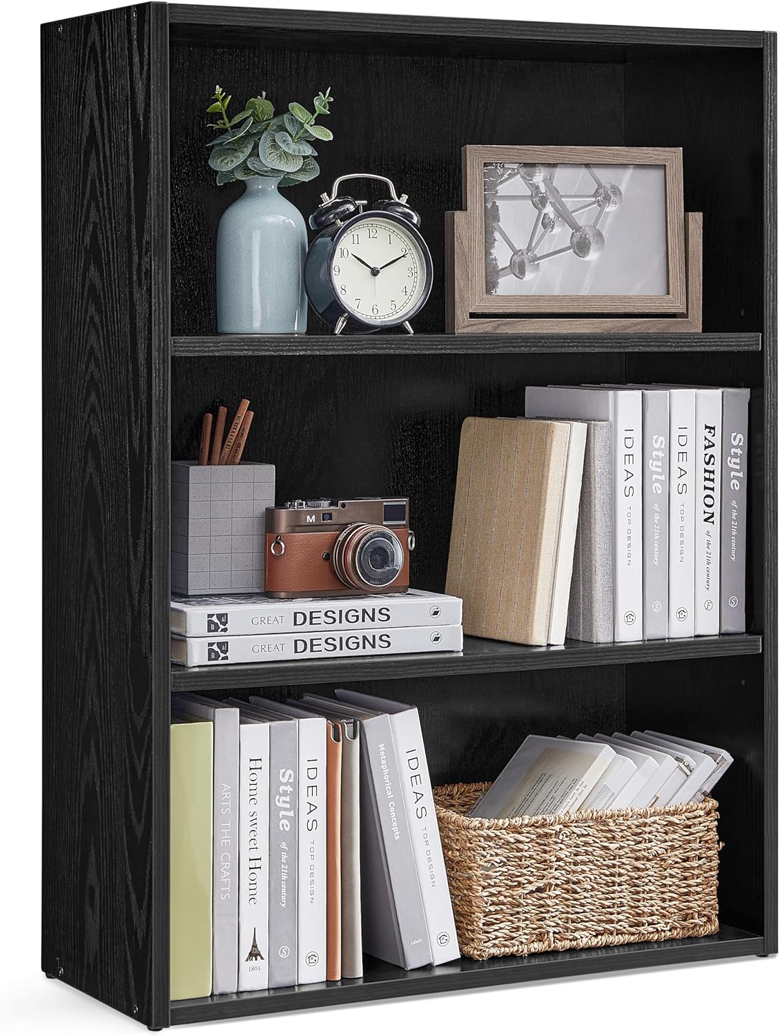 VASAGLE Custos Collection 3-Tier Bookcase for Home Office