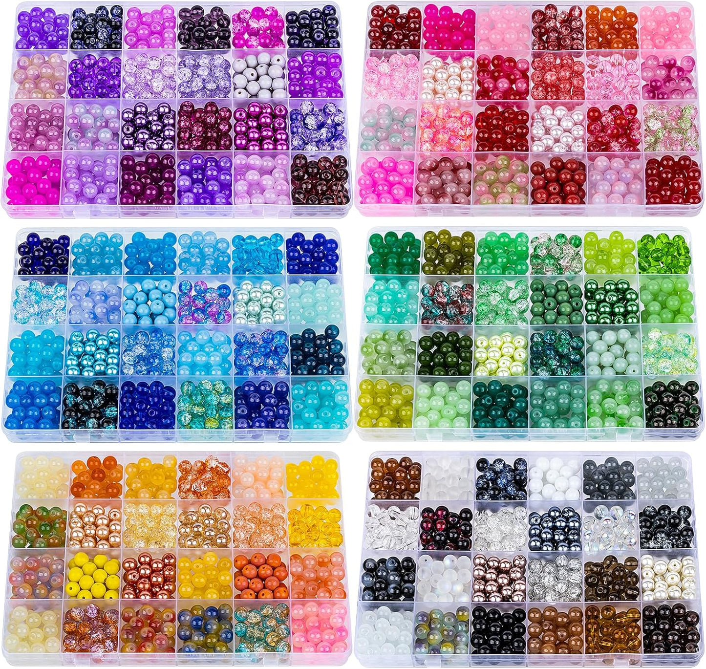 XSEINO 3600pcs 8mm Glass Beads Making Kit for DIY Crafts